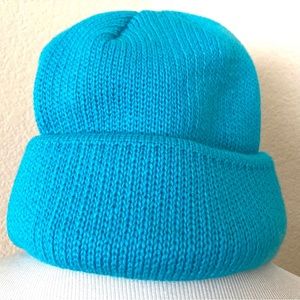 Beanie hat Turquoise knit beanie soft acrylic hat one size stretchy new hat